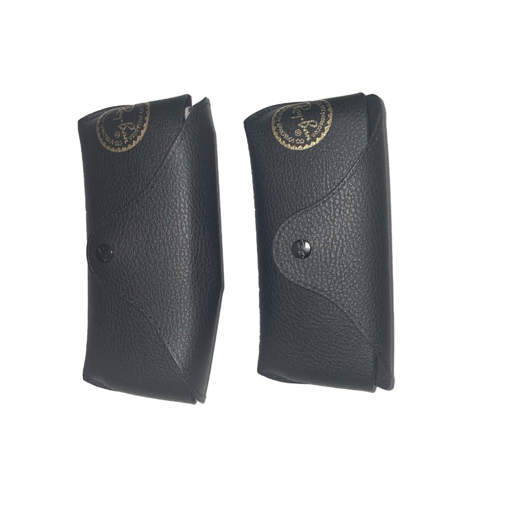 Two Black Ray-Ban Leather Eyeglass Optical Sunglass Cases